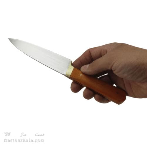 چاقو دم دستی آشپزخانه زنجان دسته چوبی 22 سانتیمتری کد MN-23