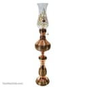 چراغ گرد سوز مسی خاتم کاری شده طرح ناصر الدین شاه کد MJ-113