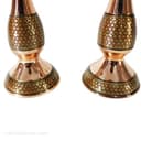 چراغ گرد سوز مسی خاتم کاری شده طرح ناصر الدین شاه کد MJ-113