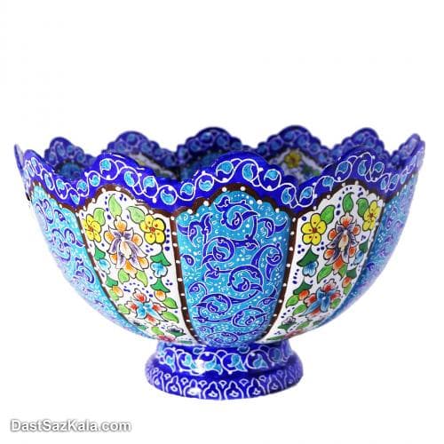 کاسه و بشقاب مسی میناکاری 25 سانتی کد LT-39