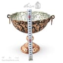 کاسه پایه دار مسی قلم زنی زنجان نانو شده قطر 18 سانتی AH-115