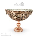 کاسه پایه دار مسی قلم زنی زنجان نانو شده قطر 24 سانتی AH-113