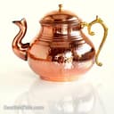 کتری و قوری مسی زنجان دسته برنجی طرح ترک کد NZ-18