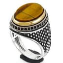 انگشتر عقیق زرد یمنی اصل مردانه کد SG-11