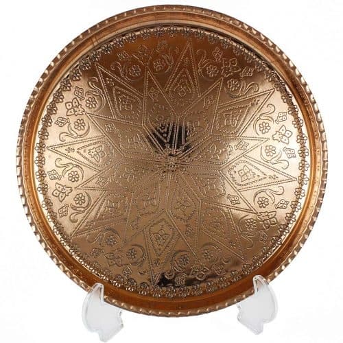 سینی مسی گرد کوچک زنجان طرح دار براق SG-119