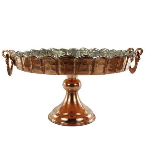 شیرینی خوری مسی پایه دار زنجان سایز بزرگ کد SG-99