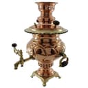 سماور ذغالی مسی زنجان 4 لیتری مدل لبه ریخته SG-75