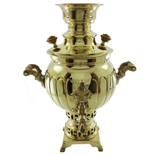 سماور زغالی برنجی 3 لیتری مدل آینه ای SG-135