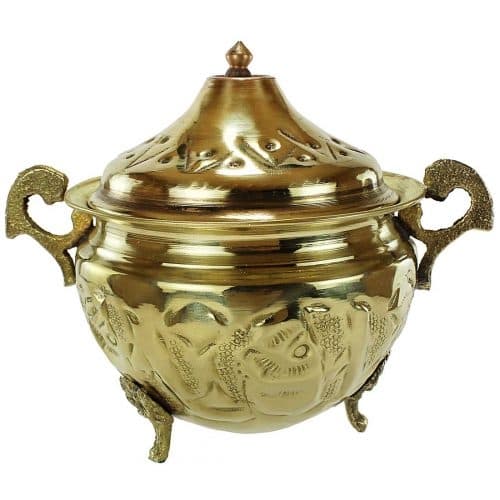 قندان برنجی پایه دار قلم کاری شده SG-138