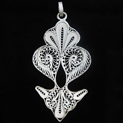 گردن آویز زنانه ملیله کاری زنجان طرح لنگری SG-92