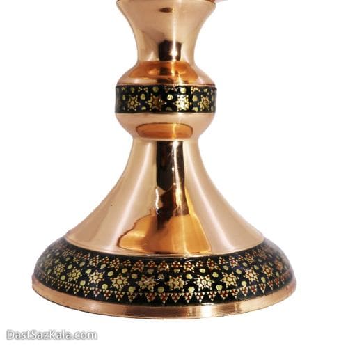 کشکول مسی خاتم کاری پایه دار سایز 3 قرمز کد MJ-74