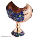 کشکول مسی پایه دار چکشی طرح پرداز سایز 1 کد MJ-41