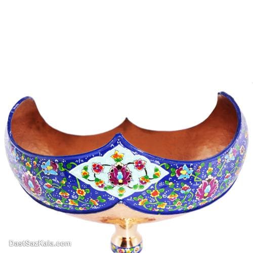 کشکول مسی پایه دار چکشی طرح پرداز نانو شده سایز 3 کد MJ-42