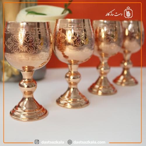گلاسه مسی طرح دار 4 عددی کد AP-43