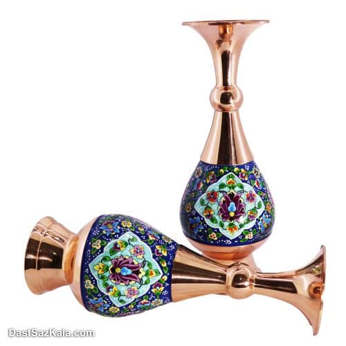 گلدان مسی مدل پرداز 25 سانتی مجموعه ی 2 عددی کد MJ-22