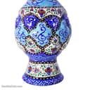 گلدان میناکاری 20 سانتی مسی مدل کوزه ای کد LT-89