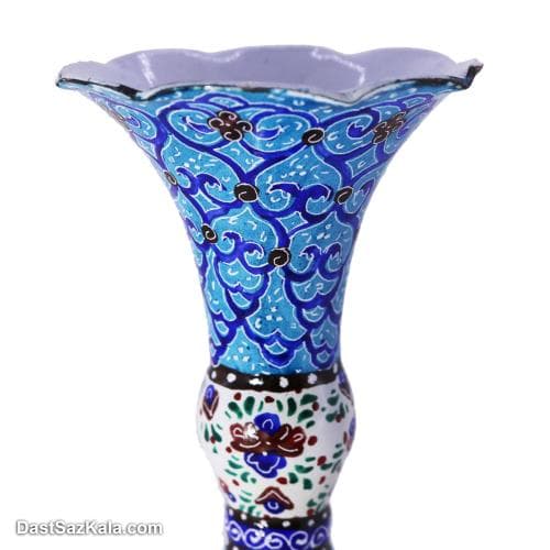 گلدان میناکاری 20 سانتی مسی مدل کوزه ای کد LT-89