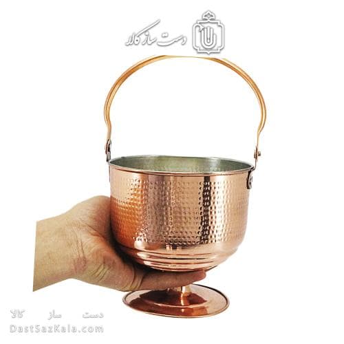 یخدان مسی زنجان به همراه انبر به قطر 14 سانتیمتری کد AH-130