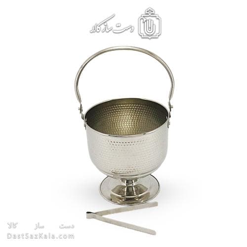 یخدان مسی سفید همراه انبر به قطر 14 سانتیمتری کد AH-129