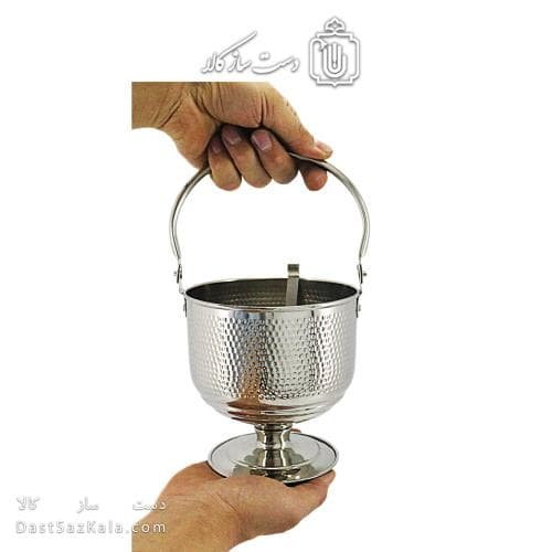 یخدان مسی سفید همراه انبر به قطر 14 سانتیمتری کد AH-129