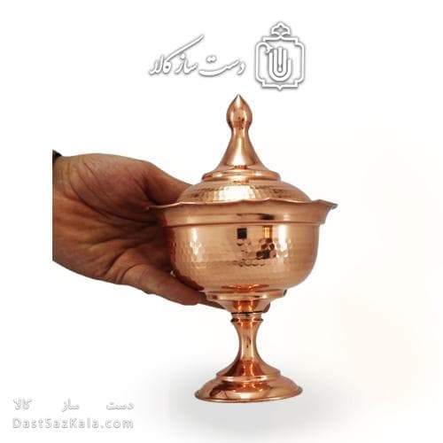 سرویس پذیرایی مسی درب دار 3 تیکه کد HSH-10