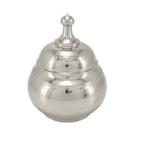 آجیل خوری مسی سفید درب دار 22 سانتیمتری کد AH-87