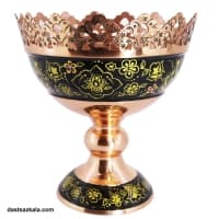 آجیل خوری مسی پایه دار میناکاری پرداز نانو شده کد MJ-43