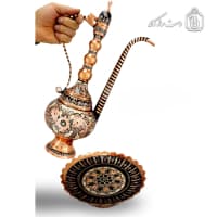 آفتابه لگن مسی الماس تراش نقره کوب جلال مدل توپی کد MJ-119