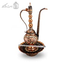 آفتابه لگن مسی الماس تراش نقره کوب جلال مدل توپی کد MJ-119