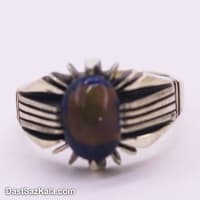 انگشتر اوپال مردانه اصل با رکاب چهار چنگ دست ساز RN-35