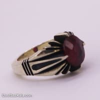 انگشتر مردانه یاقوت سرخ اصل با رکاب تک چنگ دست ساز RN-34