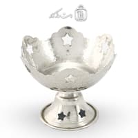 بستنی خوری مسی سفید زنجان مدل ستاره ای 8 سانتیمتری کد AH-63