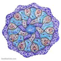 بشقاب دیوارکوب و شیرینی خوری میناکاری مسی 17 سانتی کد LT-115