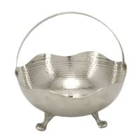 سبد میوه مسی سفید مدل لاله 19 سانتیمتری سایز کوچک کد AH-99