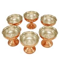 ست هفت سین و بستنی خوری مسی پایه دار 10سانتی 6 تایی AH-58