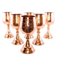 ست گلاسه مسی طرح دار توپی 6 عددی کد SSH-52