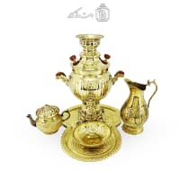 سرویس سماور برنجی دکوری آینه ای 3 لیتری کد AH-140