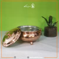 سوفله خوری مسی درب دار زنجان متوسط سایز 2 کد PA-46