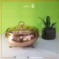 سوفله خوری مسی درب دار زنجان کوچک سایز 1 کد PA-45