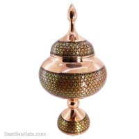 شکلات خوری مس و خاتم اصفهان 27 سانتی قرمز کد MJ-66