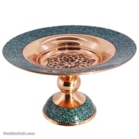 شیرینی خوری مسی فیروزه کوبی پایه دار کد MJ-62