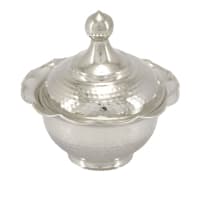 قندان مسی بدون پایه سفید زنجان مدل لاله 11 سانتیمتری AH-78