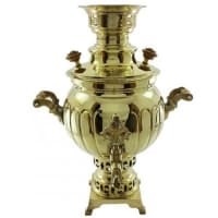 سماور زغالی برنجی 3 لیتری مدل آینه ای SG-135