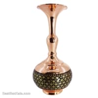 گلدان مسی خاتم کاری اصفهان 20 سانتی مدل شلغمی کد MJ-90