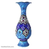 گلدان کوزه ای میناکاری مسی 16 سانتی کد LT-93