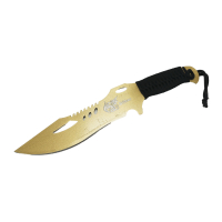 چاقوی شکاری بوکر طلایی با غلاف مشکی کد MN-51