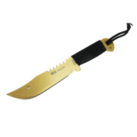 چاقوی شکاری طلایی با غلاف مشکی کد MN-50